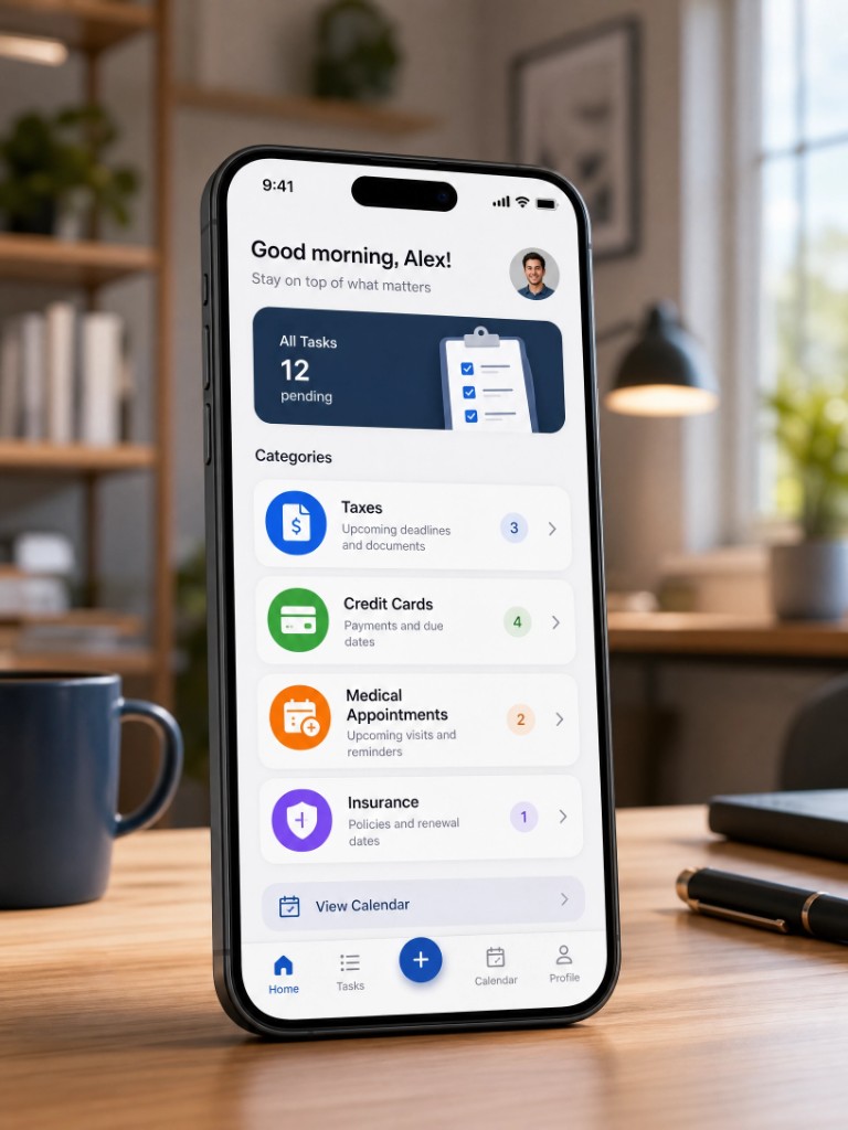 HomeFlow dashboard in English