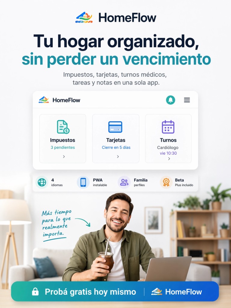 HomeFlow — tu hogar organizado, sin perder un vencimiento